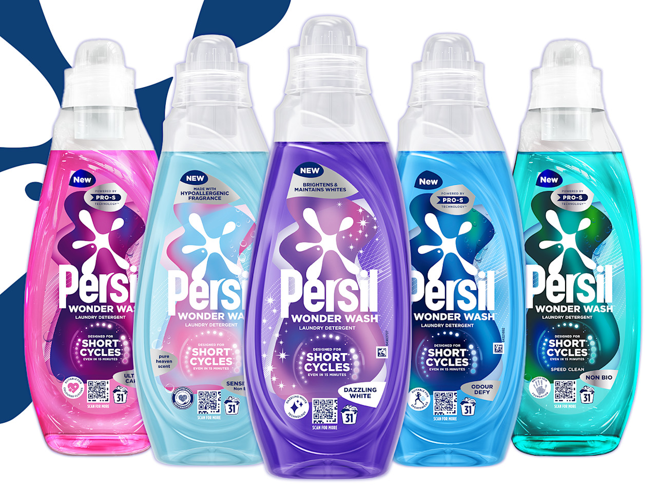 Persil wonder wash packshot line up